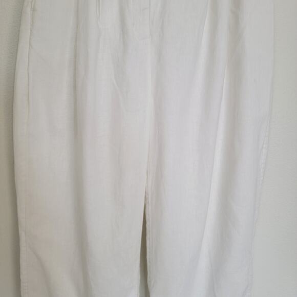 Abercrombie & Fitch White High Waist Wide Leg Linen Pants Sz XS Coastal Beachy - Picture 9 of 11
